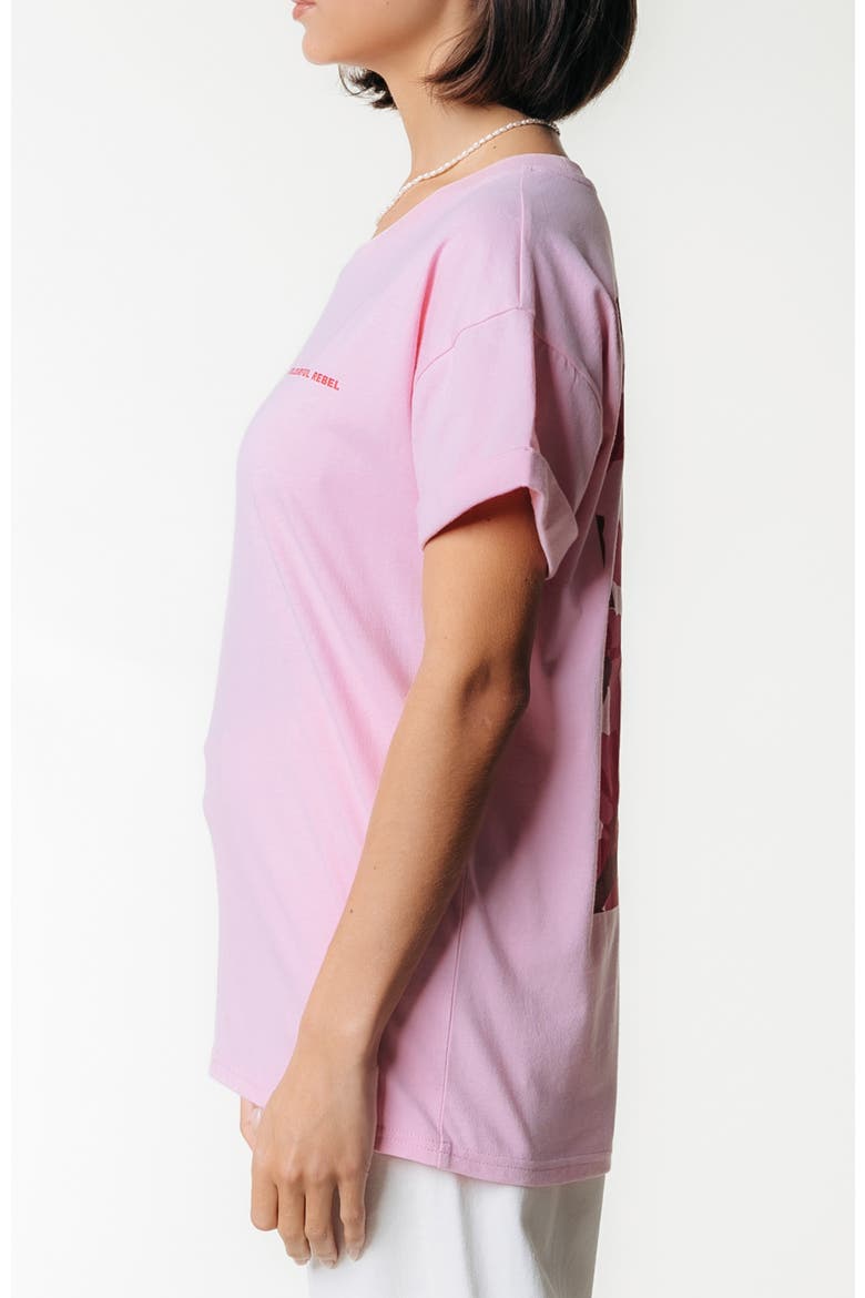 Flower Square Boxy Tee, Alternate, color, Fresh pink