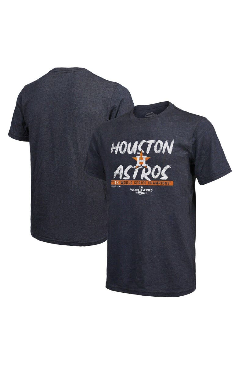 Majestic Threads Men's Majestic Threads Navy Houston Astros 2022 World Series Champions Still Here Tri-Blend T-Shirt, Main, color,