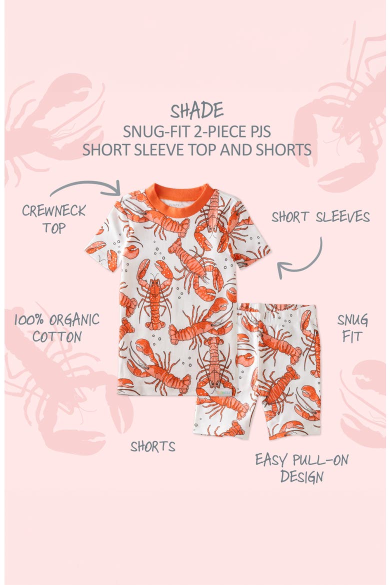 Kids' Shade Fitted Two-Piece Organic Cotton Pajamas, Alternate, color, CLAW-SOME