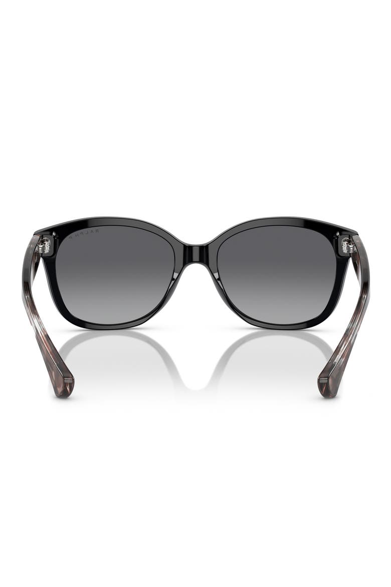 55mm Polarized Gradient Cat Eye Sunglasses, Alternate, color, SHINY BLACK / POLAR GREY