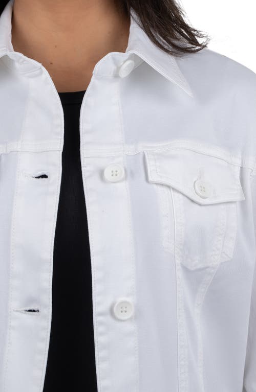 Kut From The Kloth Rumi Crop Denim Trucker Jacket In White