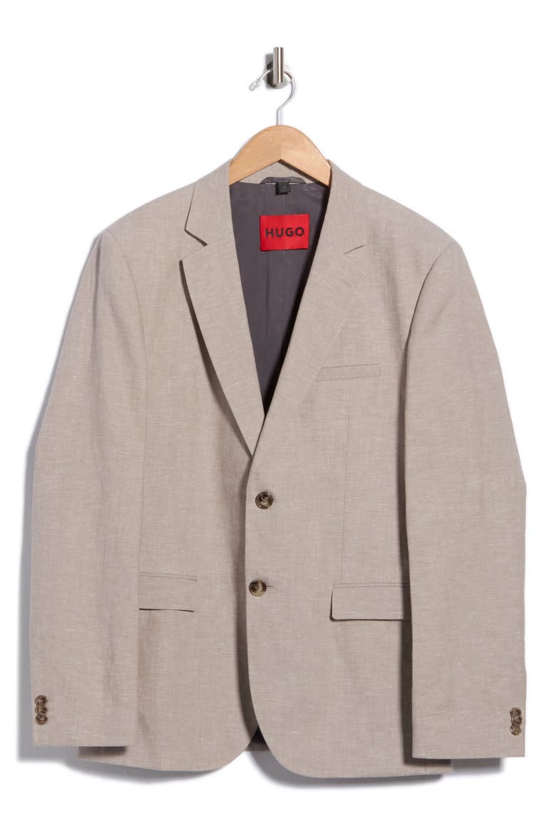 Arti Slim Fit Cotton & Linen Suit Jacket, Main, color, LIGHT PASTEL BROWN