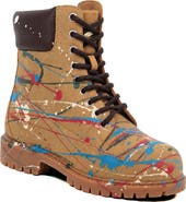 PHILIPP PLEIN Nubuck Boots Dripping Skull Men