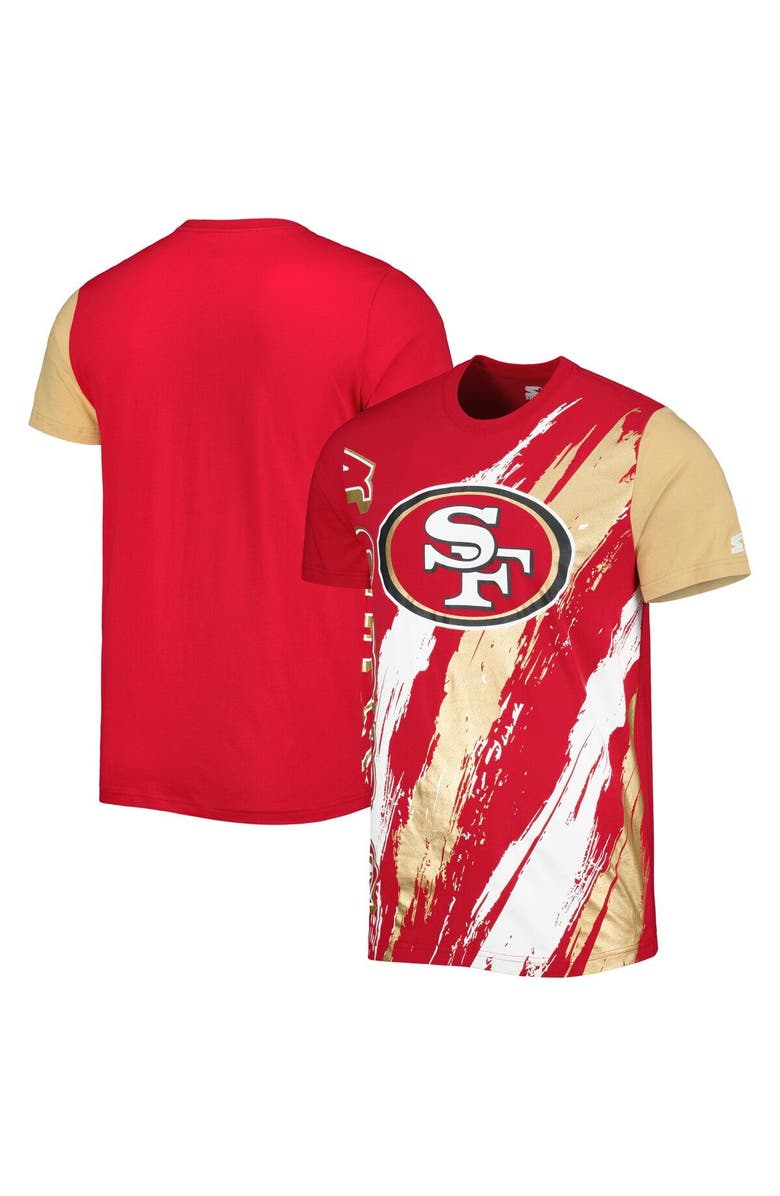 STARTER Men's Starter Scarlet San Francisco 49ers Extreme Defender T-Shirt, Main, color, 