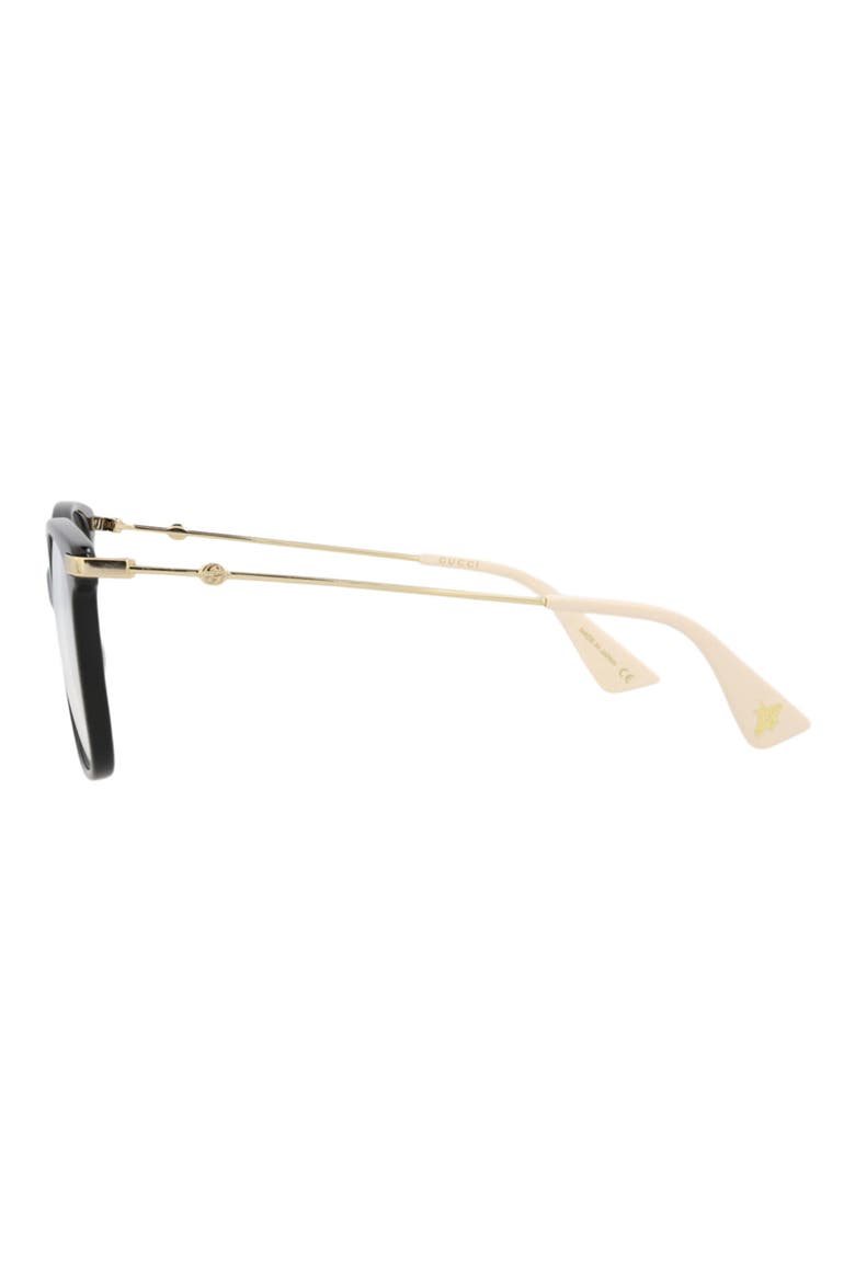 52mm Square Optical Glasses, Alternate, color, BLACK GOLD TRANSPARENT