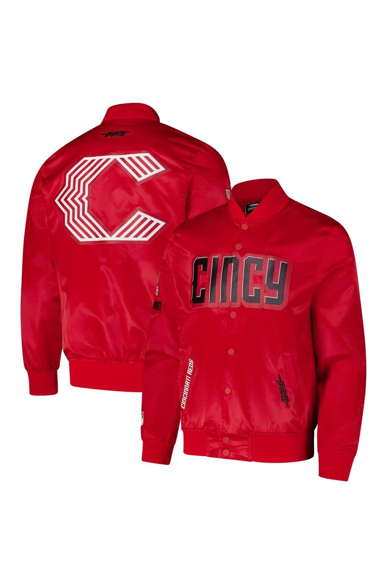 Men's Pro Standard Red Cincinnati Reds City Connect Satin Full-Snap Jacket, Alternate, color, Red