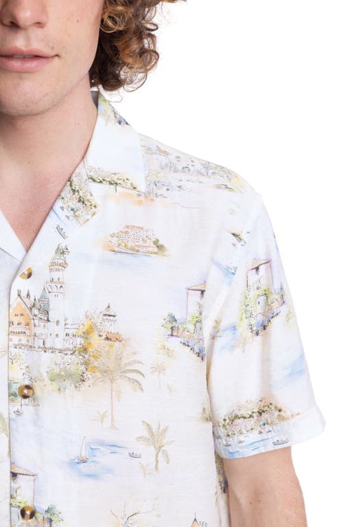 Paisley & Gray Cotton Camp Shirt In White