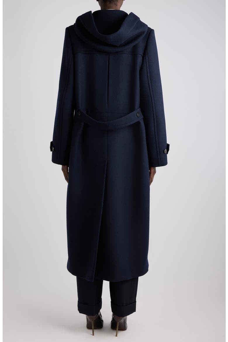 Ruffle Floral Gobelin Coat, Alternate, color, NAVY