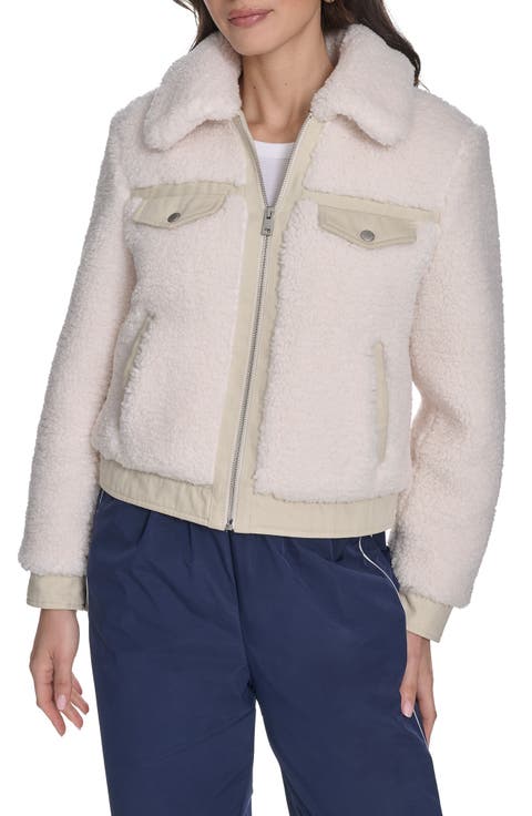 Fleece & Denim Bomber Jacket