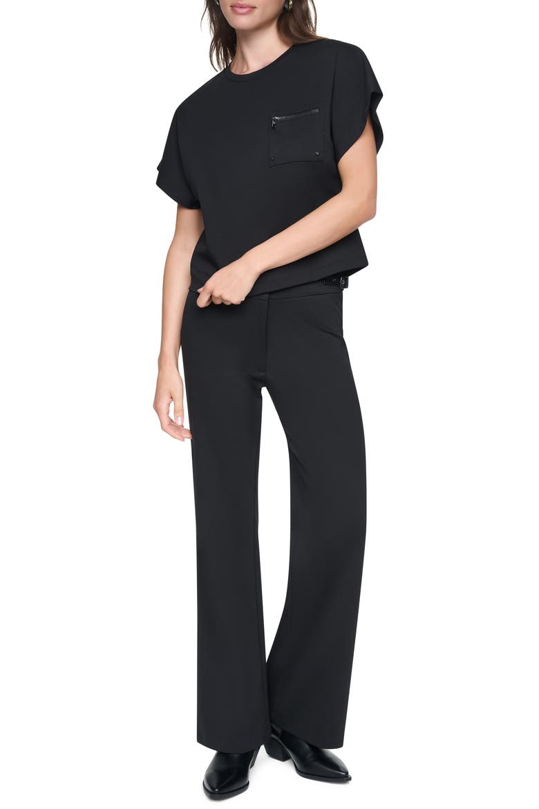Zip Pocket Dolman Sleeve T-Shirt, Alternate, color, BLACK