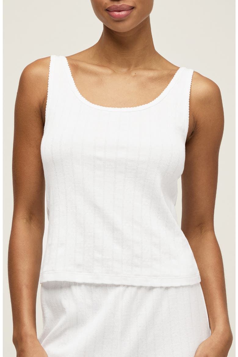 Pima Cotton Pointelle Tank, Main, color, WHITE