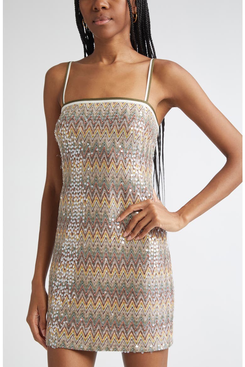 Ivana Sequin Chevron Minidress, Alternate, color, BOCA SEQUIN