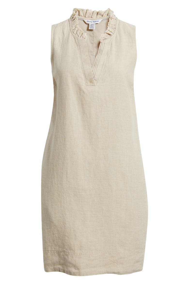 Two Palms Double Ruffle Linen Dress, Alternate, color, NATURAL
