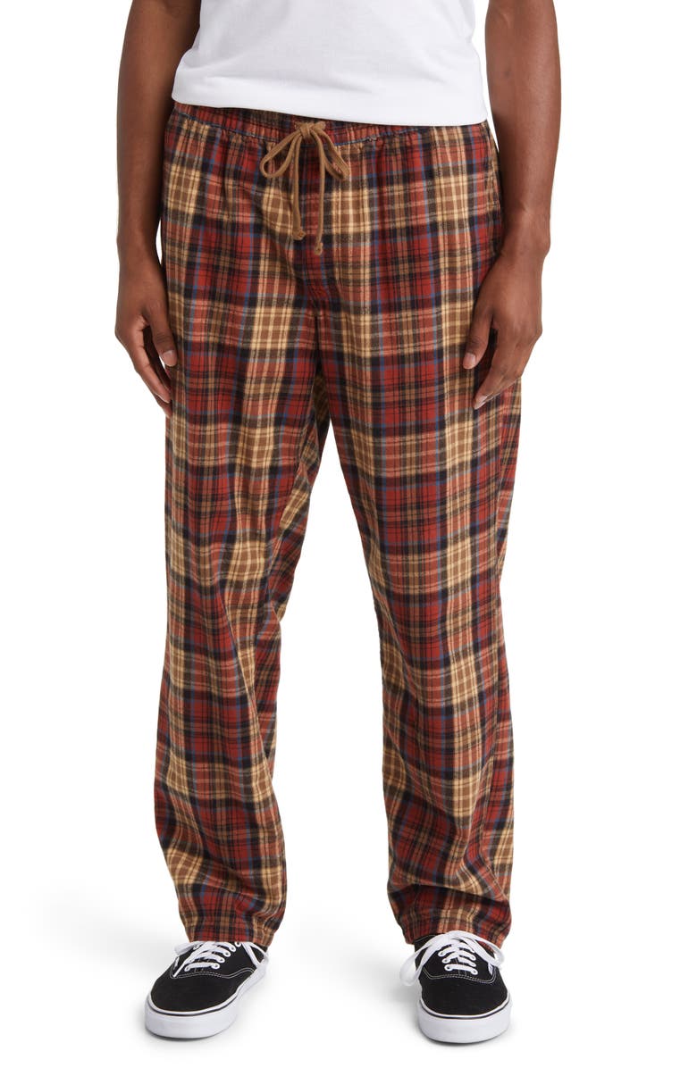 Vans Range Plaid Loose Tapered Flannel Pants, Main, color, 