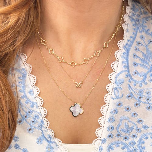 The Lovery Fine Jewelry Mini Diamond Butterfly Cutout Necklace In Gold