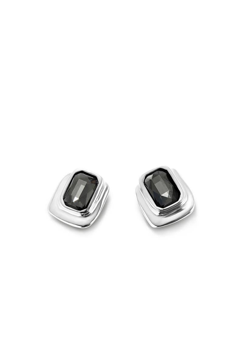 UNODE50 Stud Earrings with Grey Crystal, Alternate, color, 