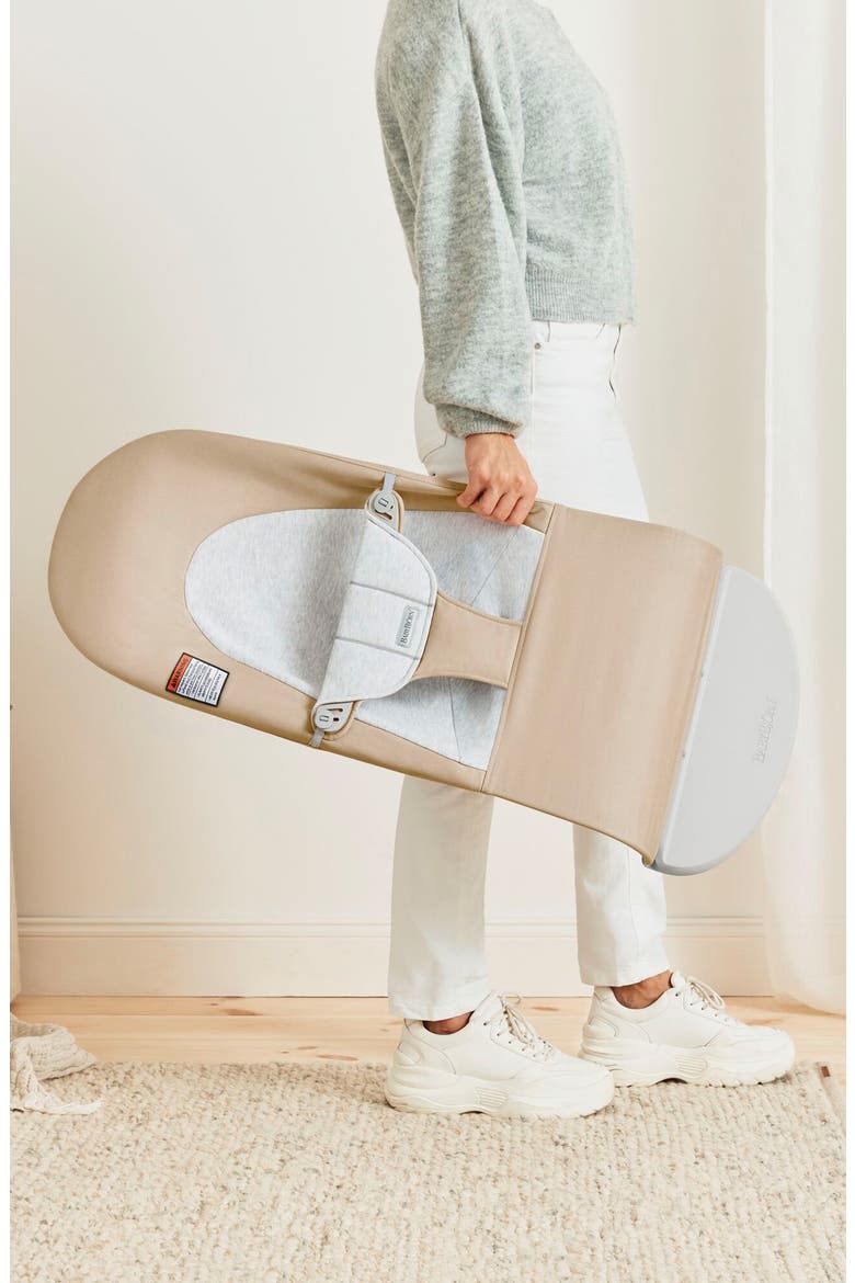Bouncer Bliss Convertible Jersey Baby Bouncer, Alternate, color, BEIGE