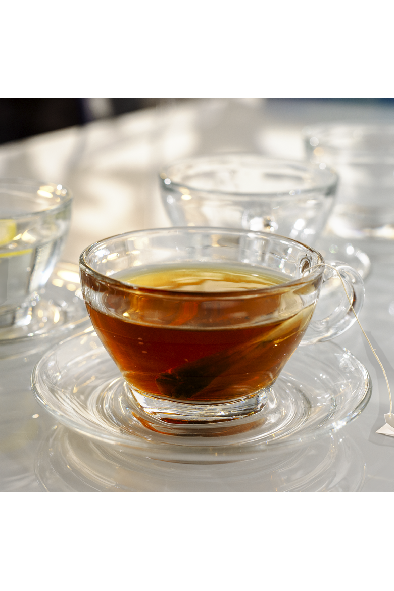 Glass Latte Cup and Saucer - 8.75oz - Set of 6, Alternate, color, Clear