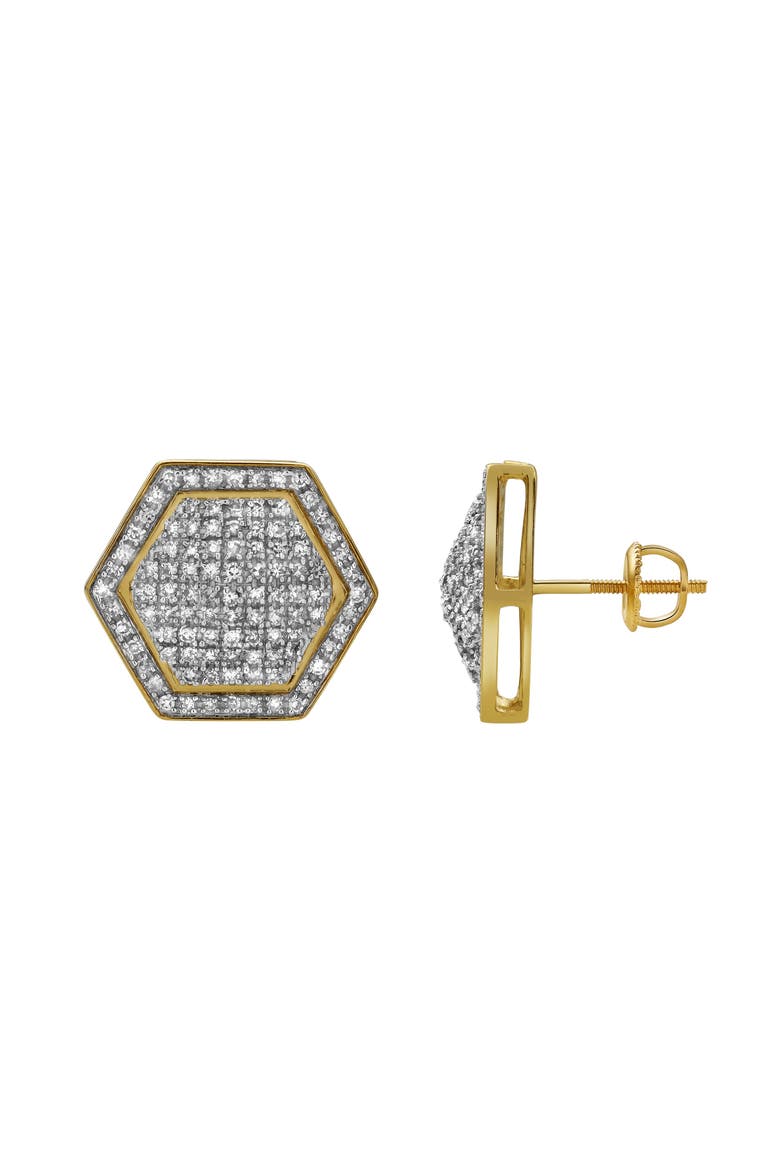 Exatidao 10K Yellow Gold Diamond Unisex Earrings - 0.78 Cts, Main, color, 10K Yellow Gold