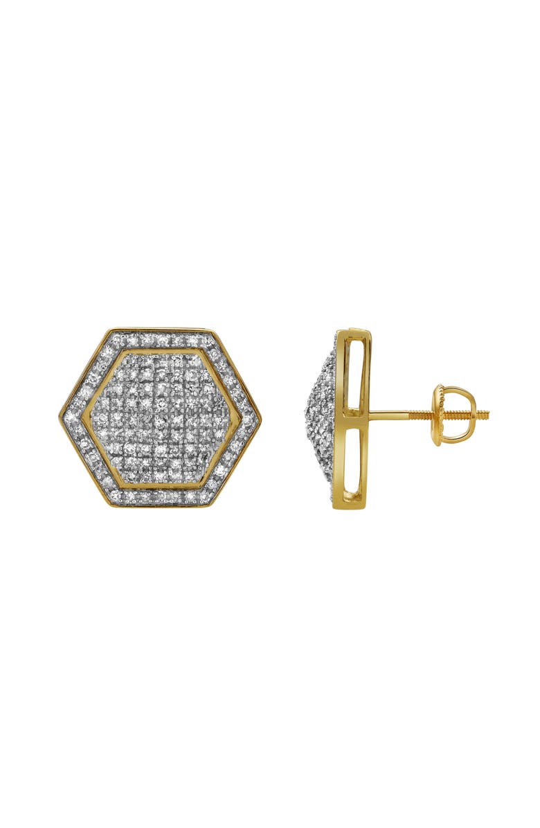 LuvMyJewelry Exatidao 10K Yellow Gold Diamond Unisex Earrings - 0.78 Cts, Main, color, 10K Yellow Gold