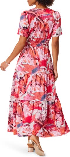 Scribble Bouquet Tiered Maxi Dress