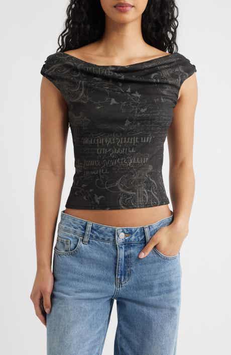 Fia Print Off the Shoulder Top