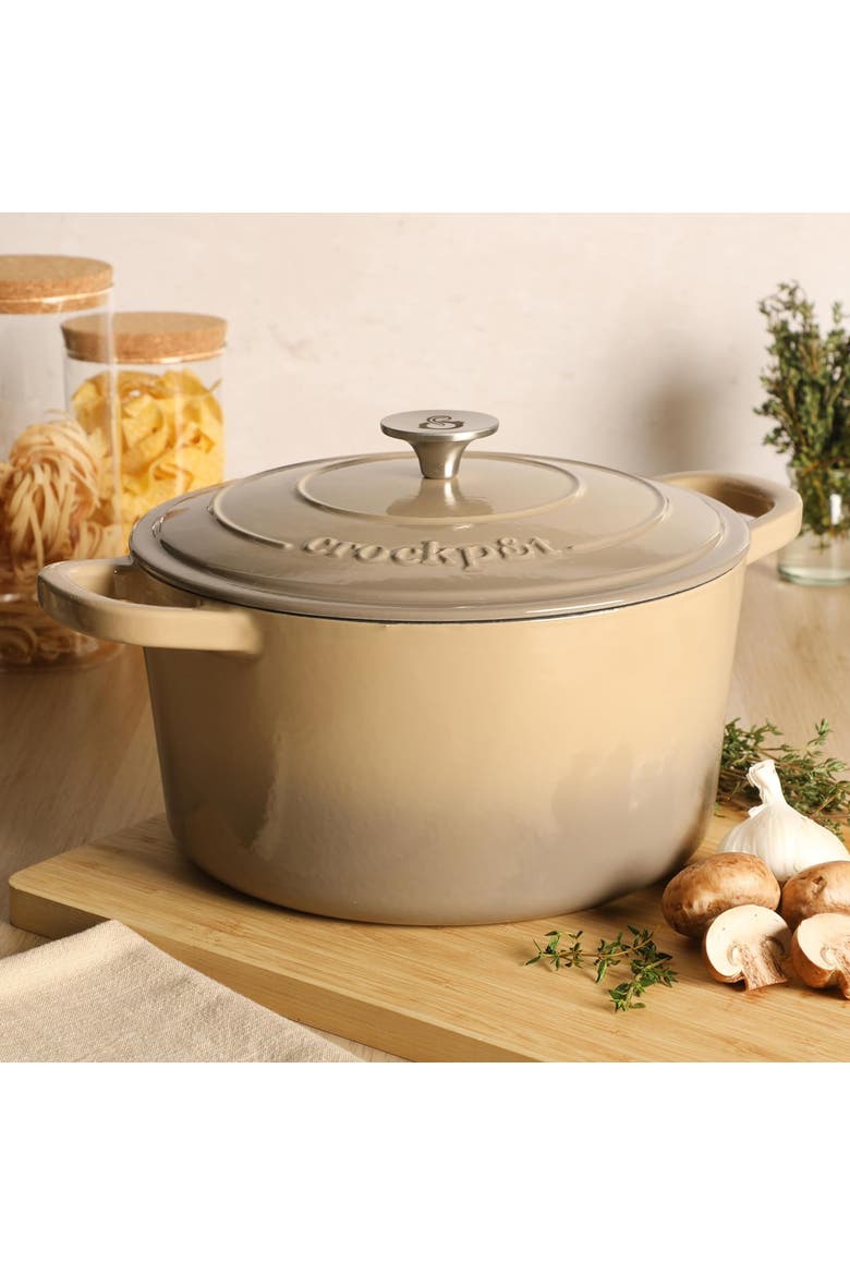 7 Quart Enameled Cast Iron Dutch Oven in Gradient Taupe, Alternate, color, Taupe