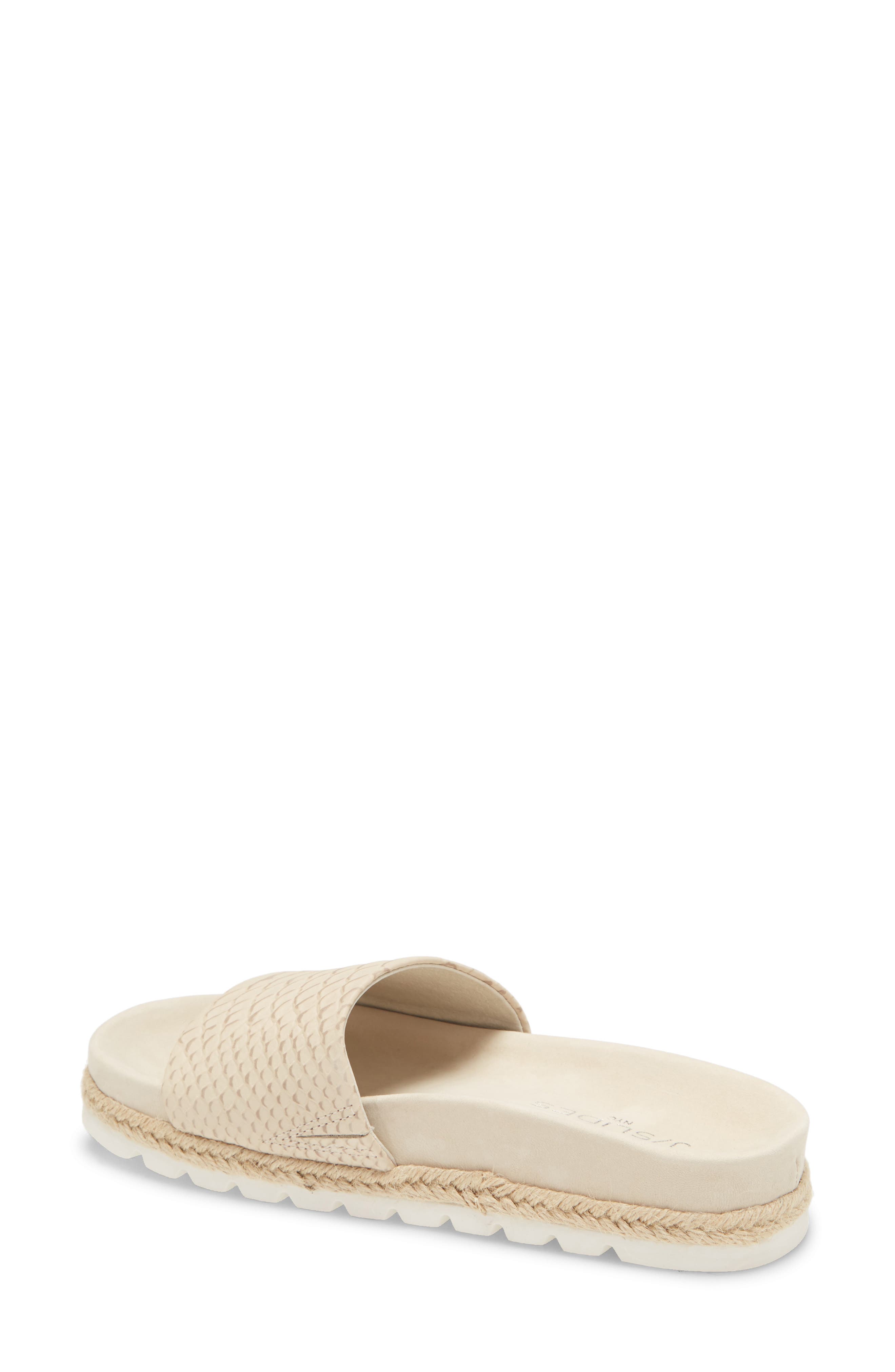 Espadrille Slide Sandal, Alternate, color, OFF WHITE LEATHER