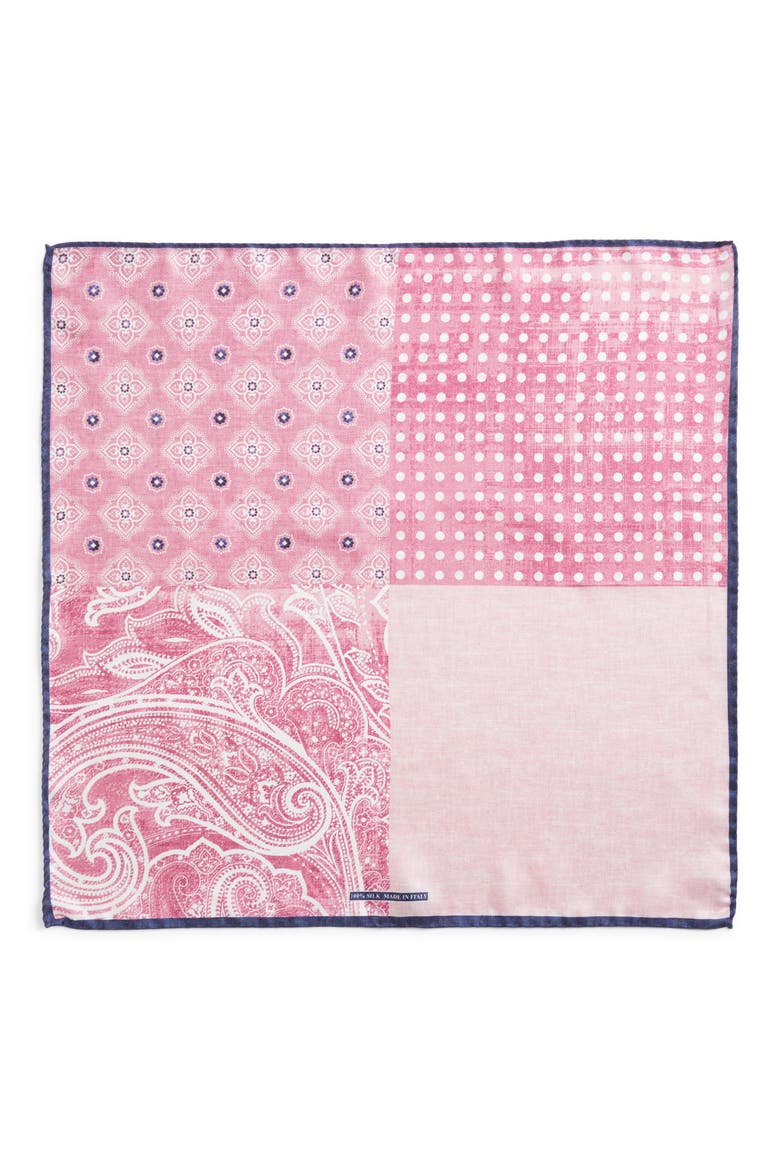 Silk Pocket Square, Alternate, color, PINK