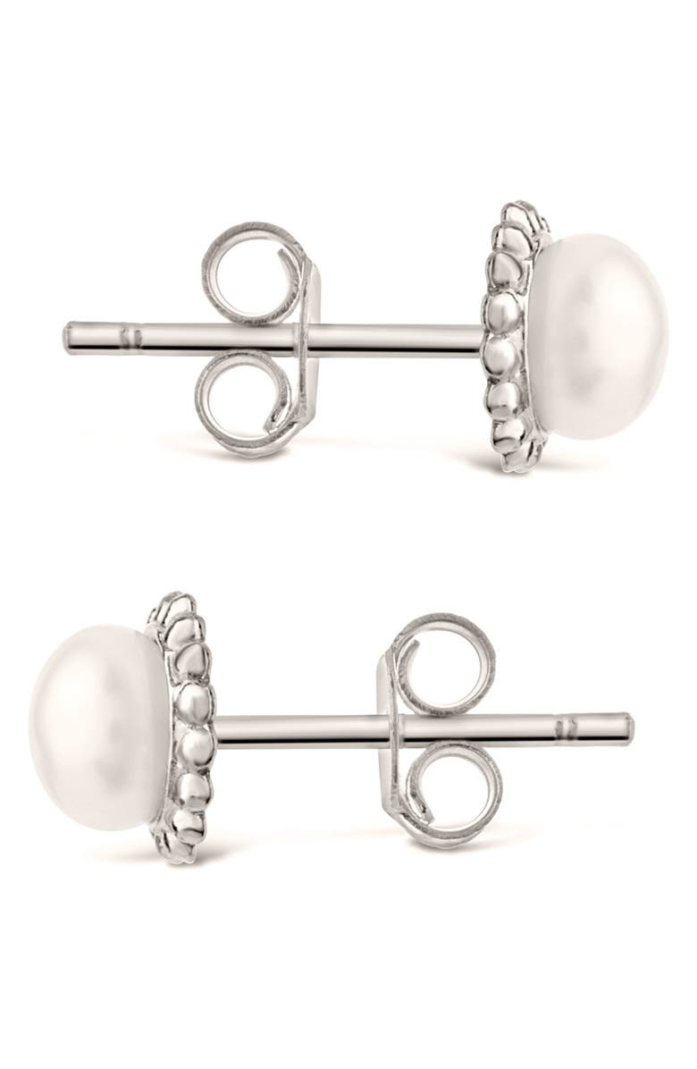 Sterling Forever Sterling Silver Freshwater Pearl Stud Earrings, Alternate, color, 