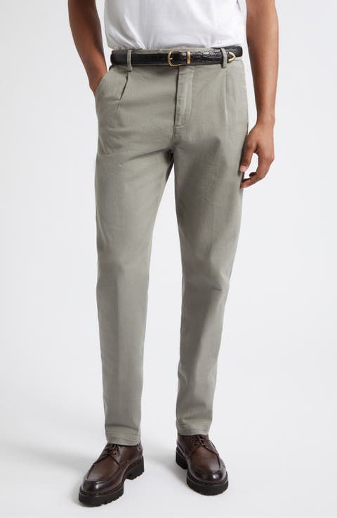 Cotton Stretch Twill Tapered Pants