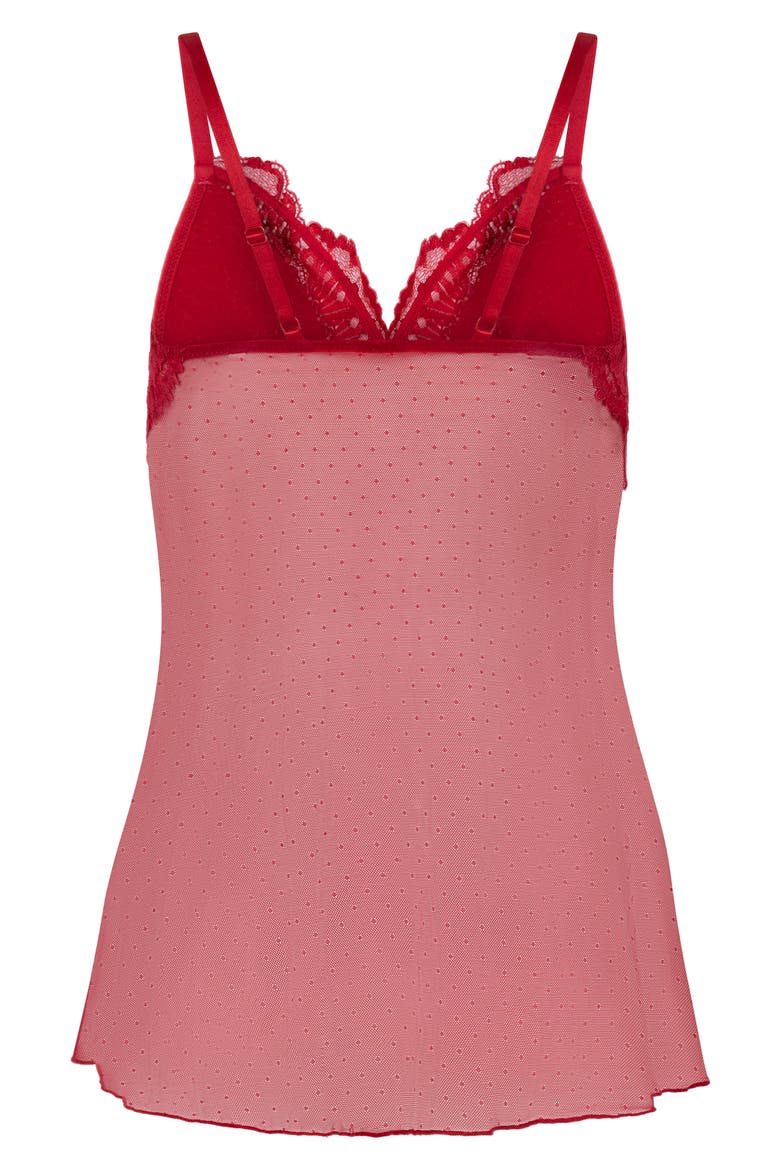 Whitney Lace & Mesh Chemise, Alternate, color, CHILI PEPPER