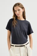 Brunello Cucinelli Sparkling cashmere and silk lightweight knit T-shirt