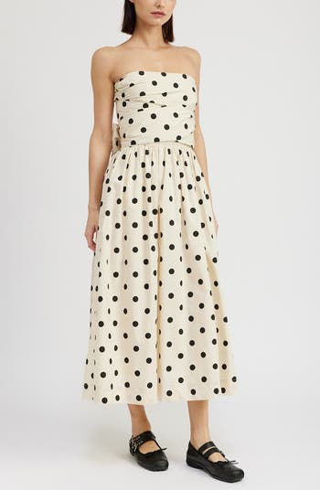 Mixed polka dot midi shops dress warehouse