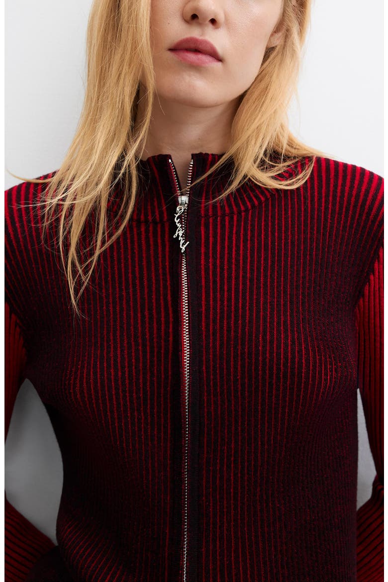 Ribbed Fine Gauge Sweater, Alternate, color, ORANGE RED