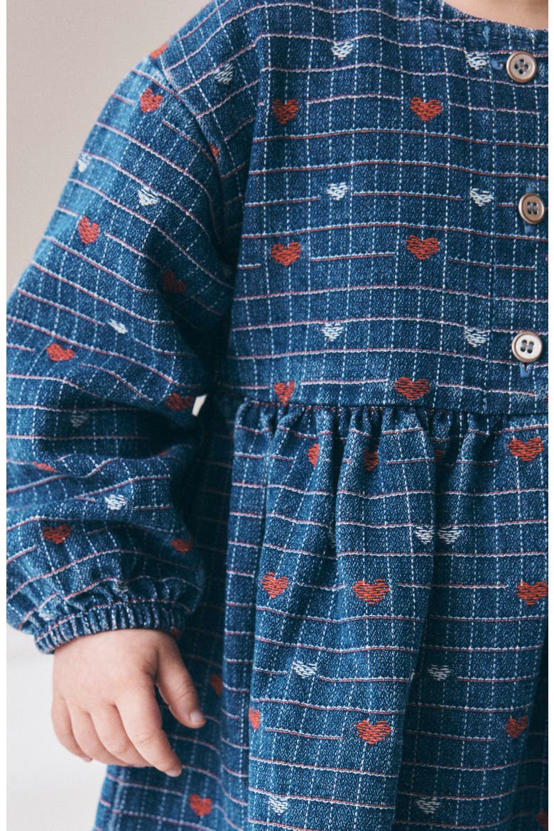 Kids' Heart Denim Dress, Alternate, color, BLUE