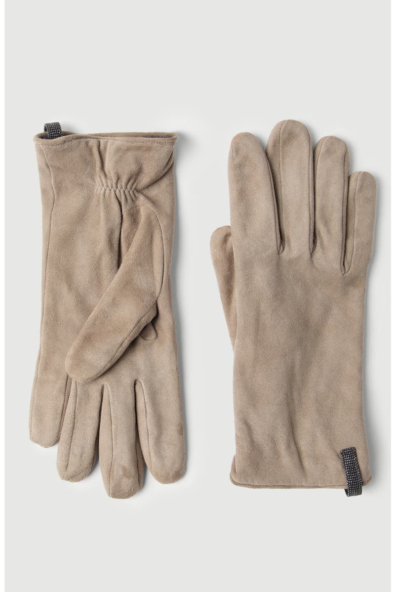 Suede gloves, Alternate, color, Beige