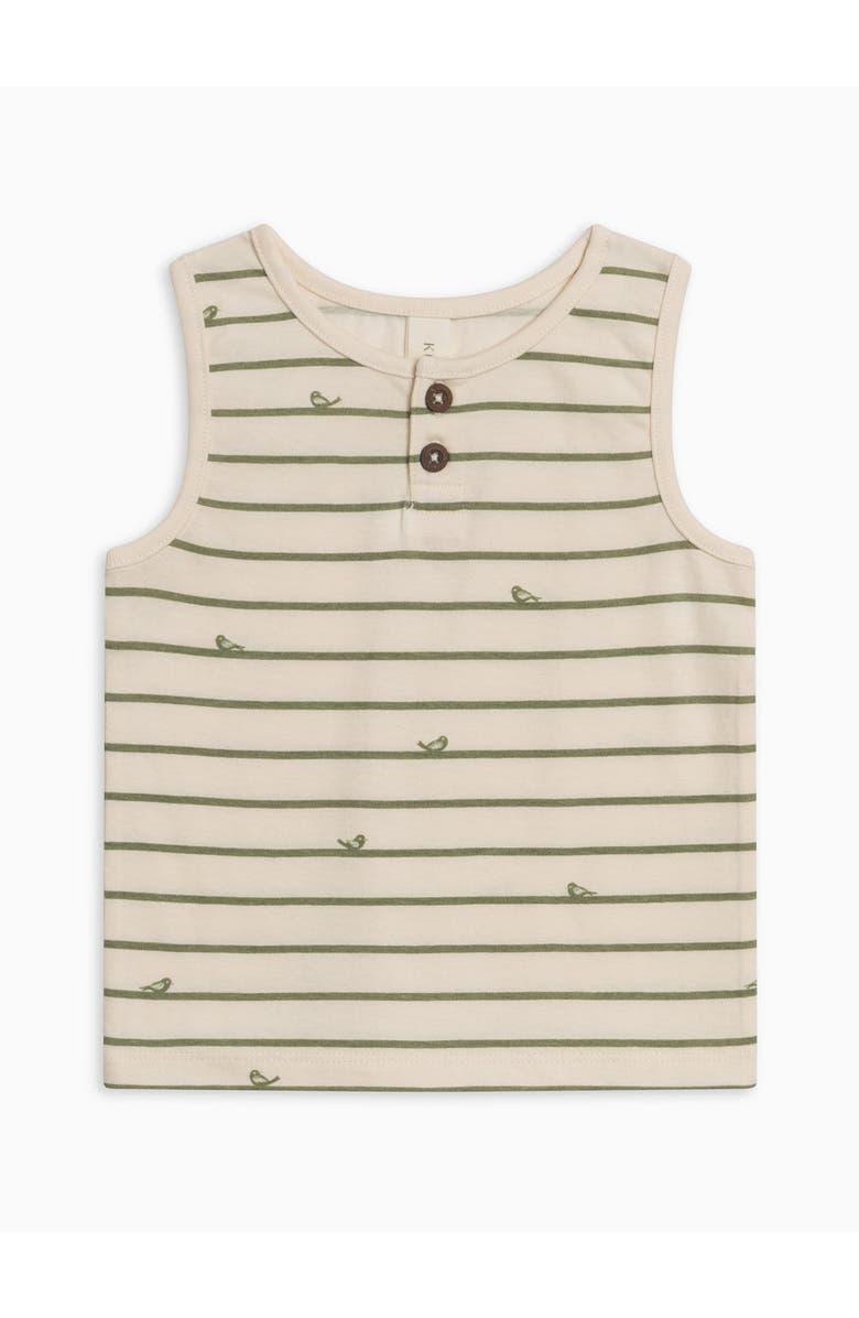 KENDI by Colored Organics Organic Niko Henley Tank, Alternate, color, Bird Stripe/Fern