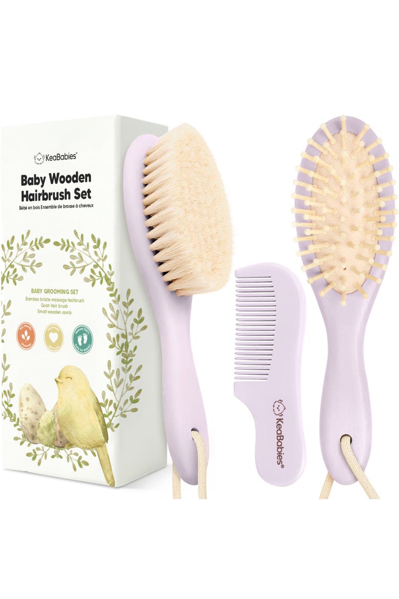 Baby Hair Brush and Comb Set, Main, color, Thistle