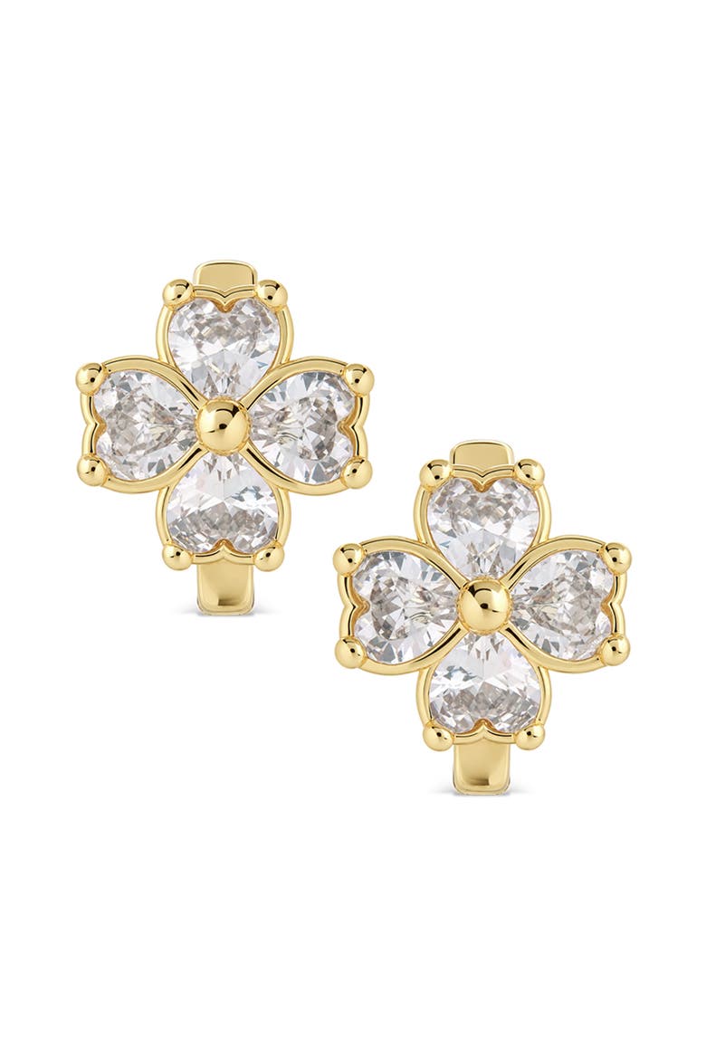 Blossom Huggie Hoop Earrings, Alternate, color, GOLD
