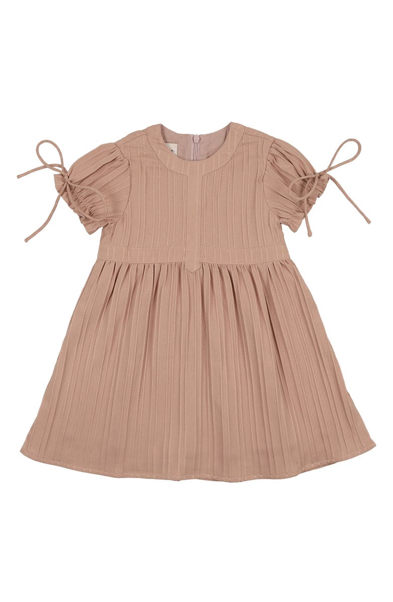 Manière Kids' Puff Sleeve Cotton Blend Dress, Main, color, Mauve