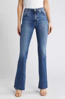 Farrah Raw Hem High Waist Bootcut Jeans
