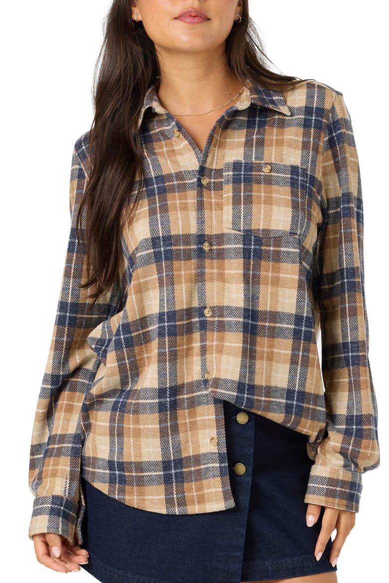 Jorgina Plaid Long Sleeve Knit Top, Main, color, WOODSHACK