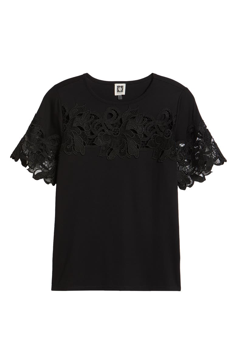 Anne Klein Harmony Lace Appliqué T-Shirt, Alternate, color, 