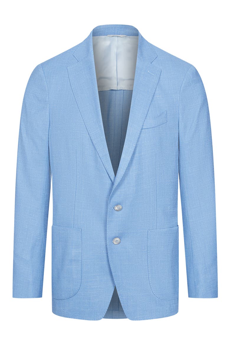 Light Blue Slub Wool & Silk Blend Sport Coat, Main, color, MEDIUM BLUE