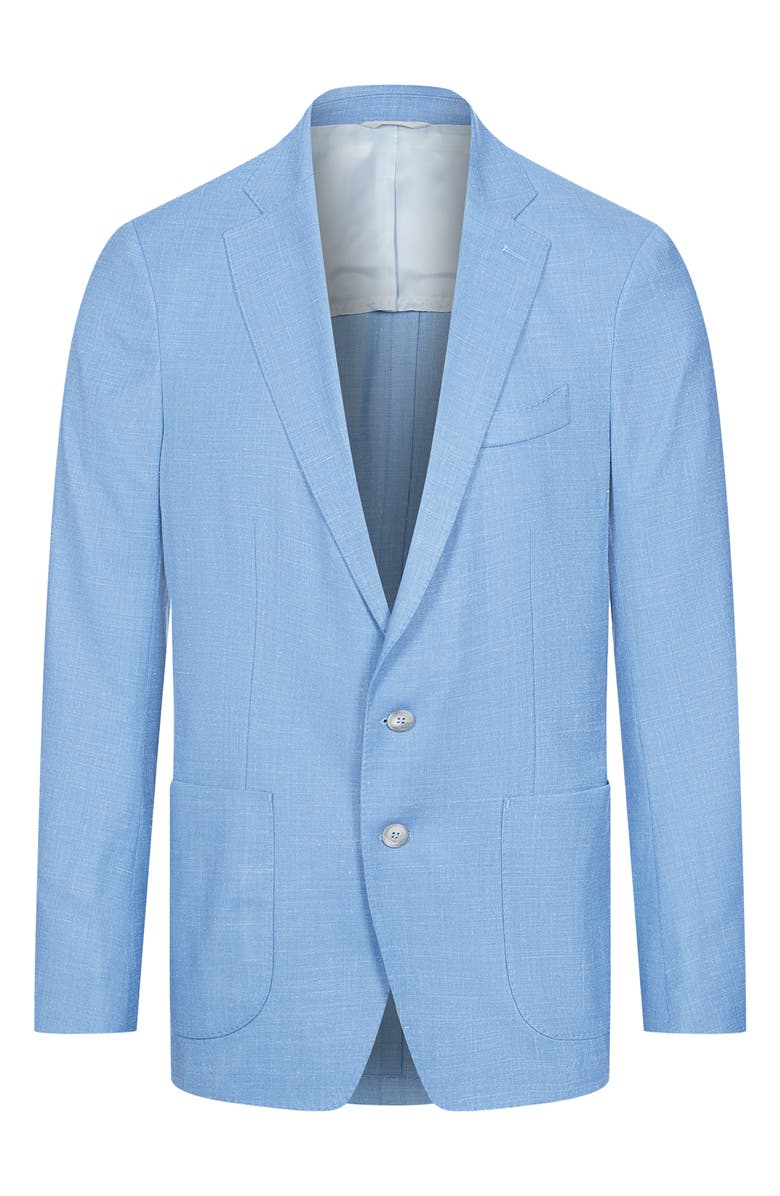 Emanuel Berg Light Blue Slub Wool & Silk Blend Sport Coat, Main, color, Medium Blue