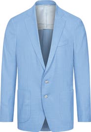 Emanuel Berg Light Blue Slub Wool & Silk Blend Sport Coat