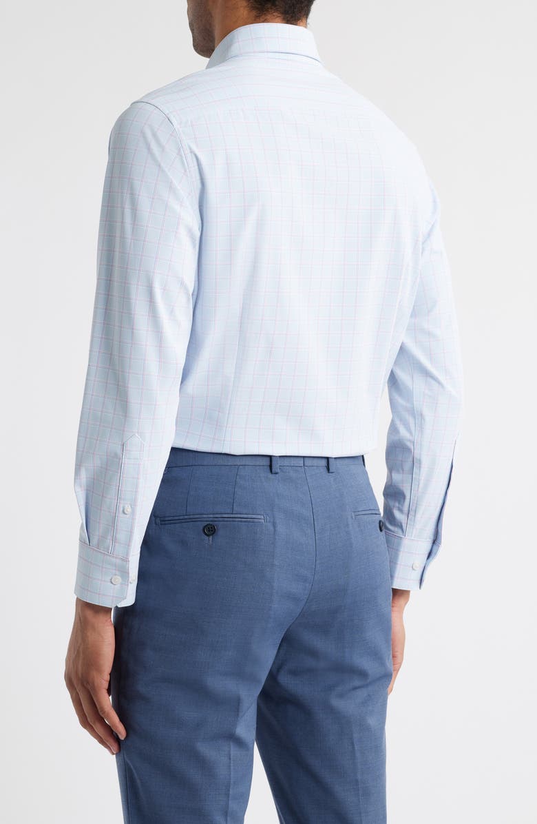 Mizzen+Main Leeward Trim Fit No Tuck Tattersall Check Button-Up Shirt, Alternate, color, Chambray Hampton Plaid