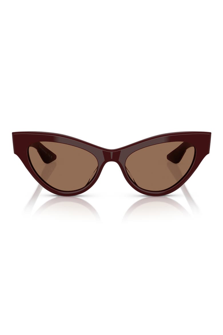 x KHAITE 54mm Cat Eye Sunglasses, Main, color, BURGUNDY