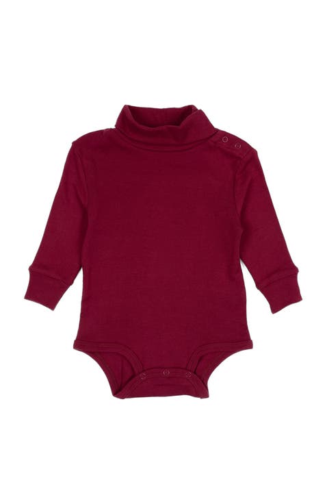 Cotton Boho Solid Turtleneck Bodysuit (Baby)